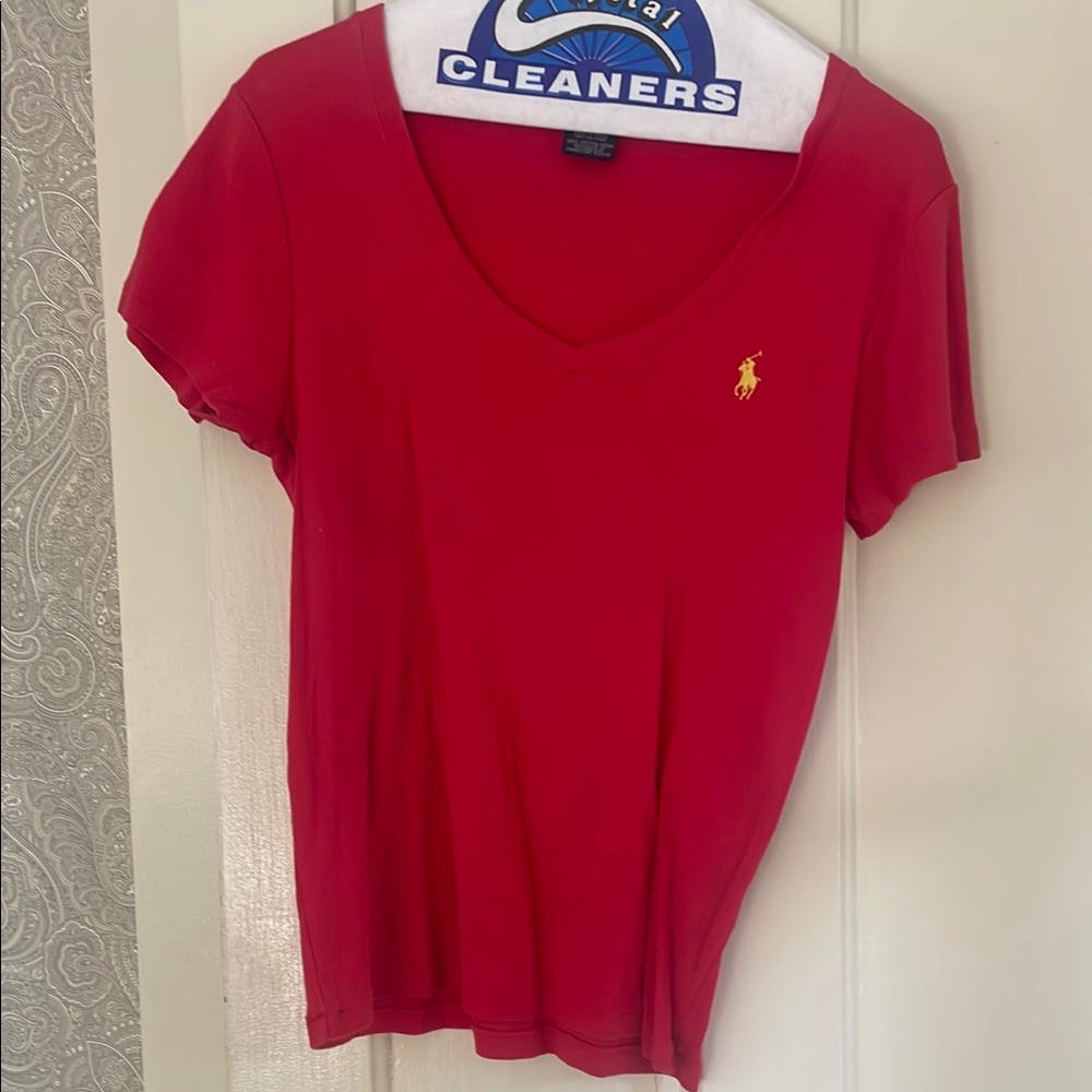 Ralph Lauren Red Fitted Short Sleeve T-Shirt